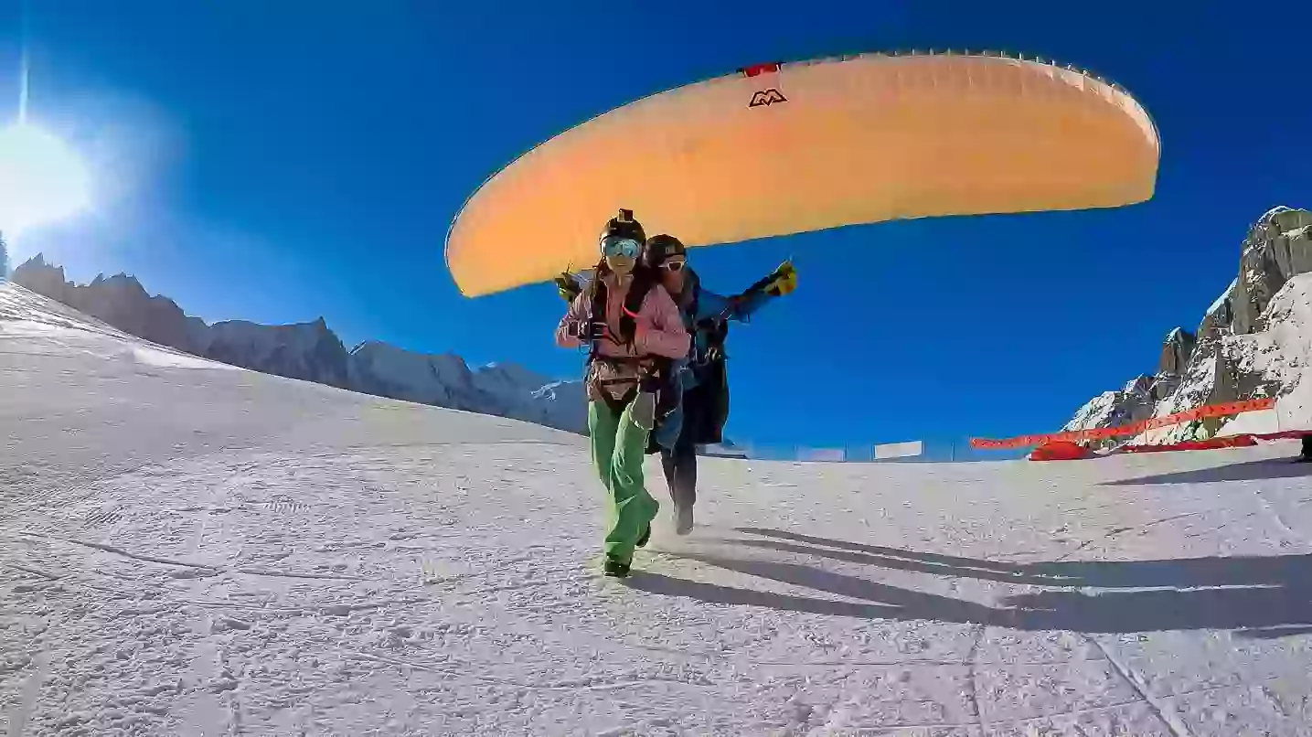 parapente chamonix hiver