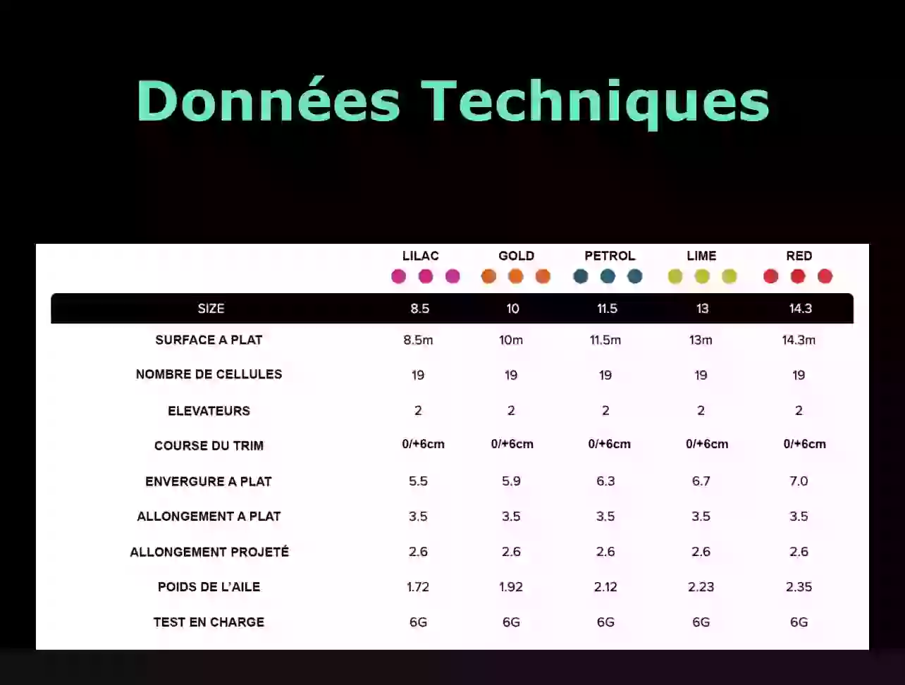 level wings fizz 2  données techniques