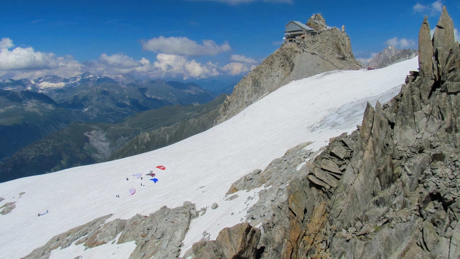 Décollage parapente Grands Montets