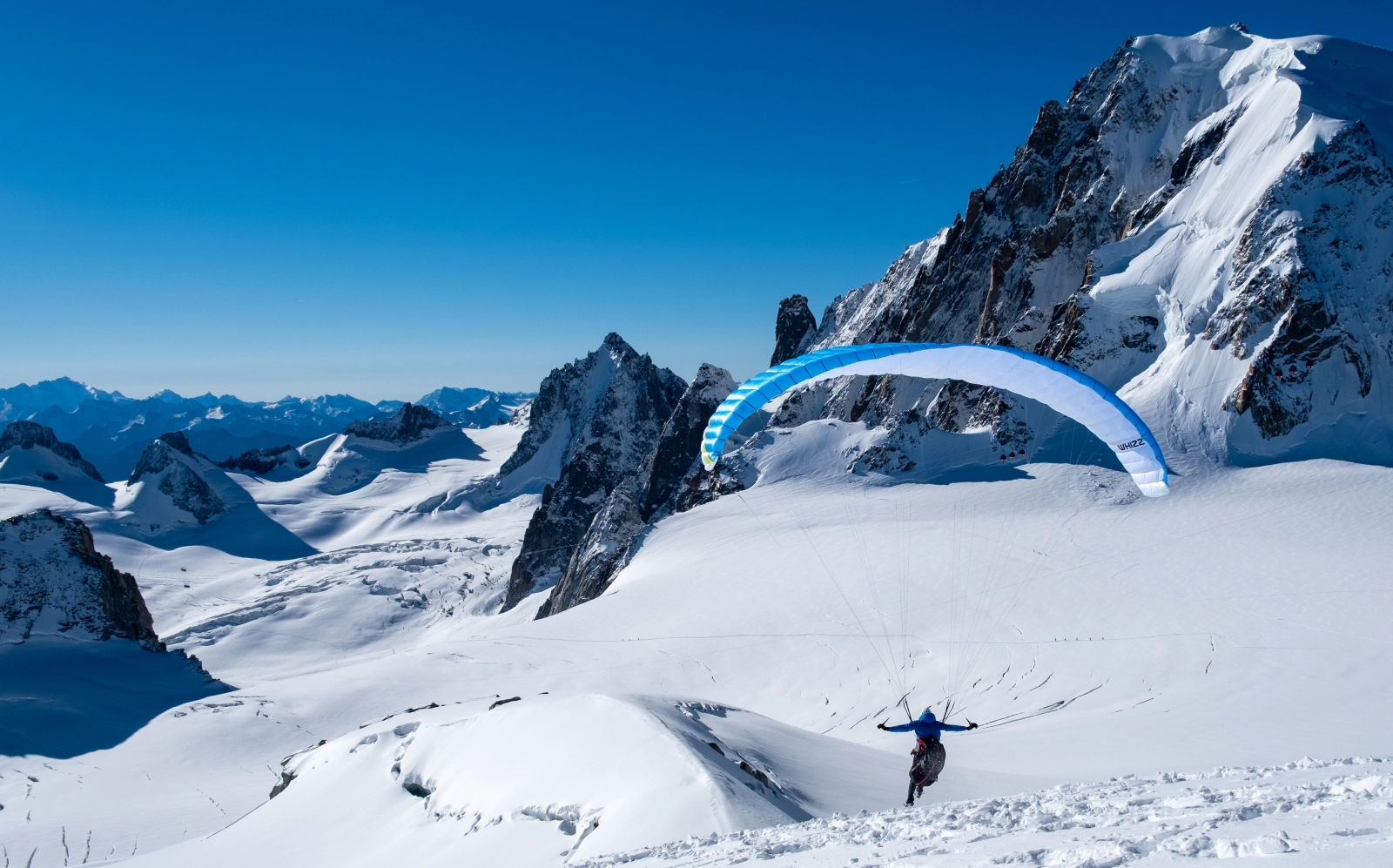 parapente aiguille du midi face sud